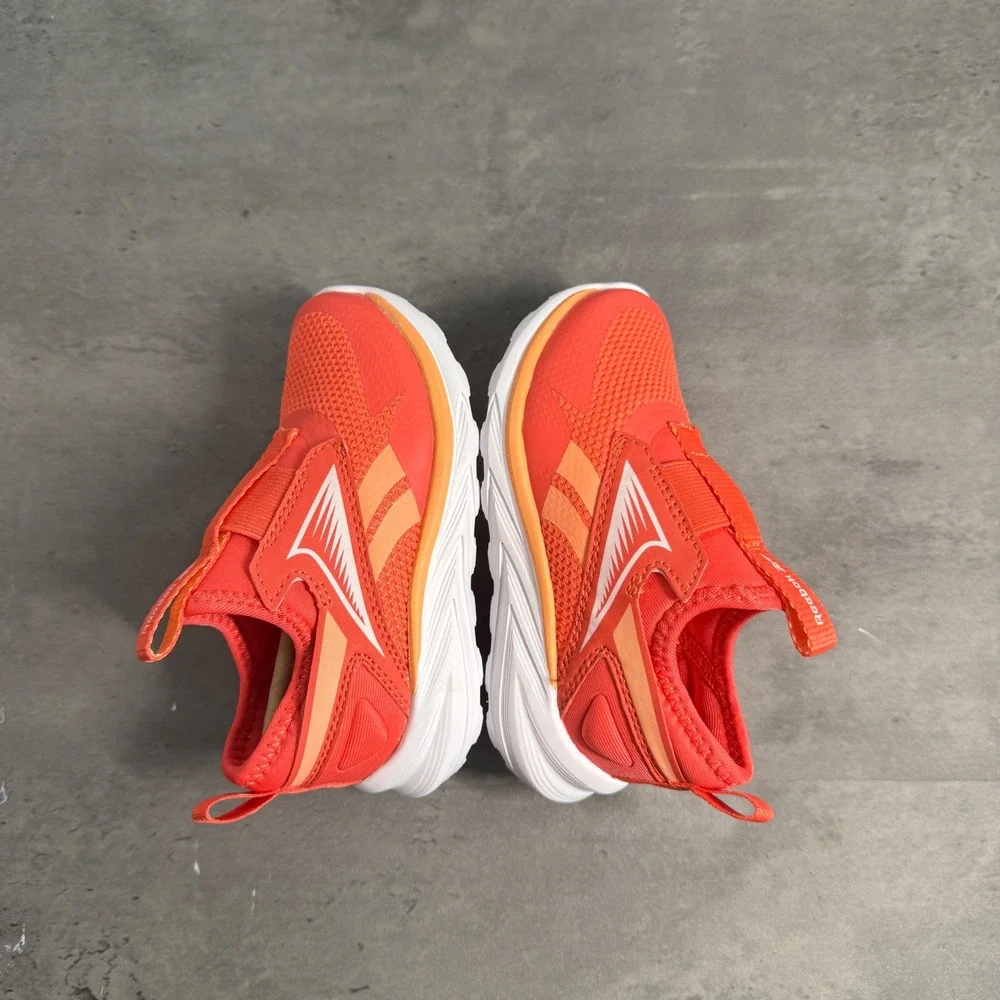 Reebok Lite Spinner Kids 8M Orange Coral Pink Slip On Athletic Sneakers AR30207R